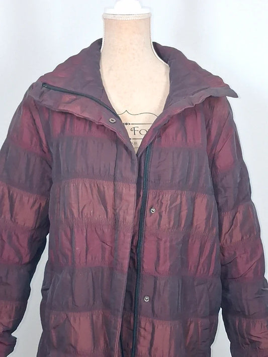 Doudoune mi-longue irisée bordeaux - Taille 42