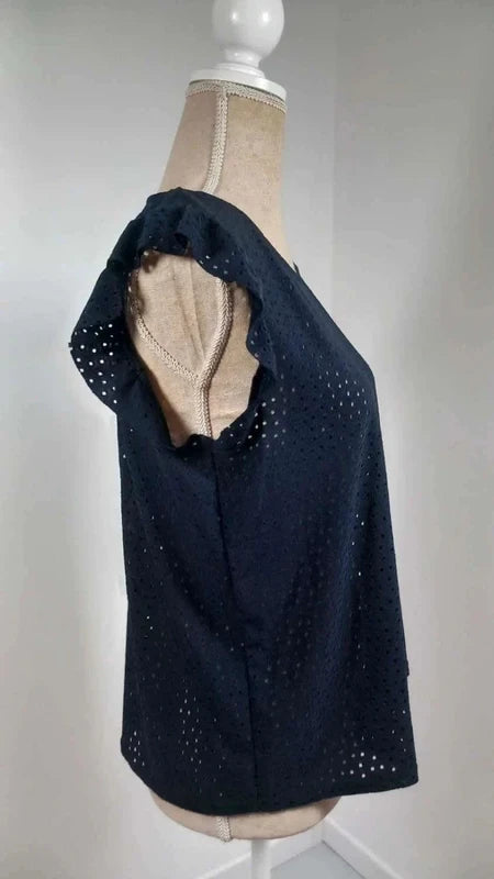 Top Marine Broderie Anglaise KIABI - Neuf - Taille L