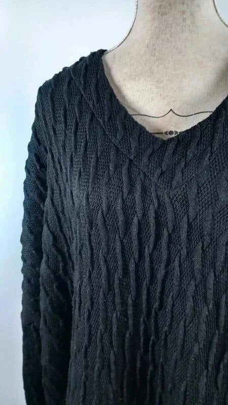 Pull Léger Jean Marc Philippe - Maille Relief Noire - Taille 52/54