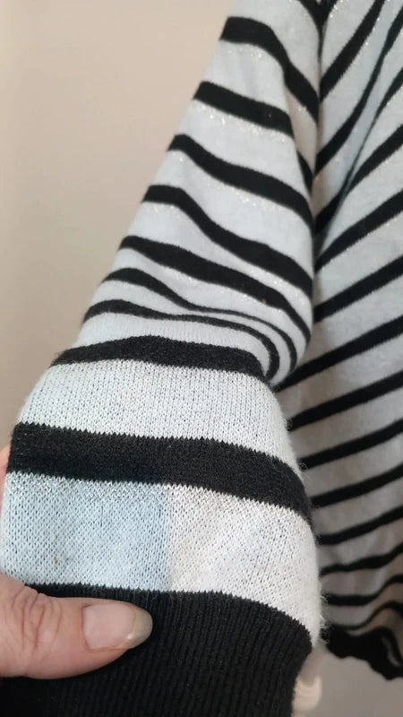Pull Scottage Rayures Chevron & Laçage - T. 5 / 50 à 54 (Élégant & Tendance)