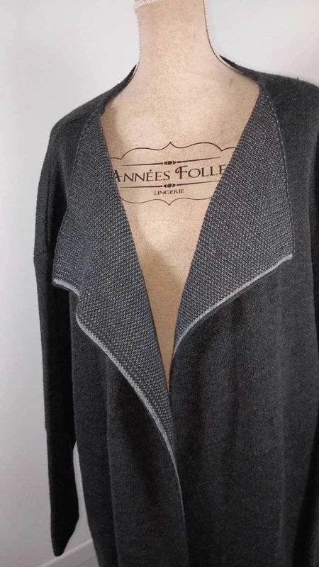 Magnifique Gilet Long / Cardigan Balsamik - Gris Anthracite - Taille 58/60