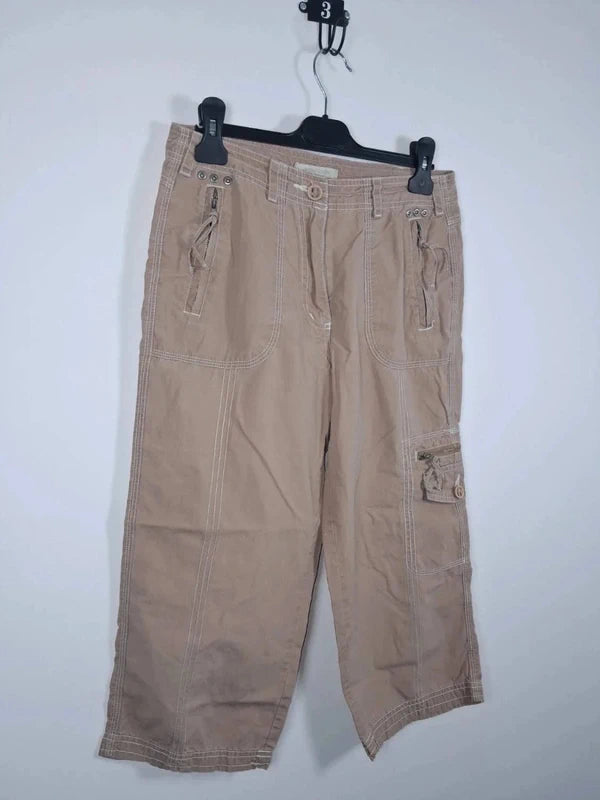 Pantacourt Cargo Camel Jacqueline Riu – Taille 36 – 100% Coton