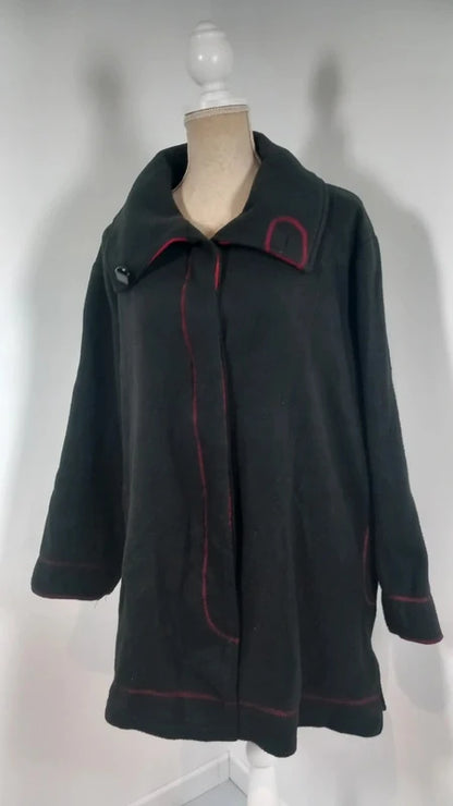 Veste Polaire Vintage LBP Magnet Noire & Rouge – Taille 50/52 (2XL)