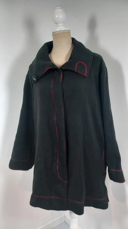 Veste Polaire Vintage LBP Magnet Noire & Rouge – Taille 50/52 (2XL)