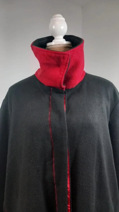 Veste Polaire Vintage LBP Magnet Noire & Rouge – Taille 50/52 (2XL)