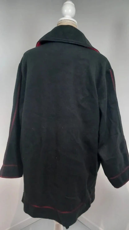 Veste Polaire Vintage LBP Magnet Noire & Rouge – Taille 50/52 (2XL)