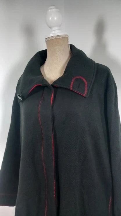 Veste Polaire Vintage LBP Magnet Noire & Rouge – Taille 50/52 (2XL)