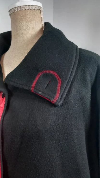 Veste Polaire Vintage LBP Magnet Noire & Rouge – Taille 50/52 (2XL)