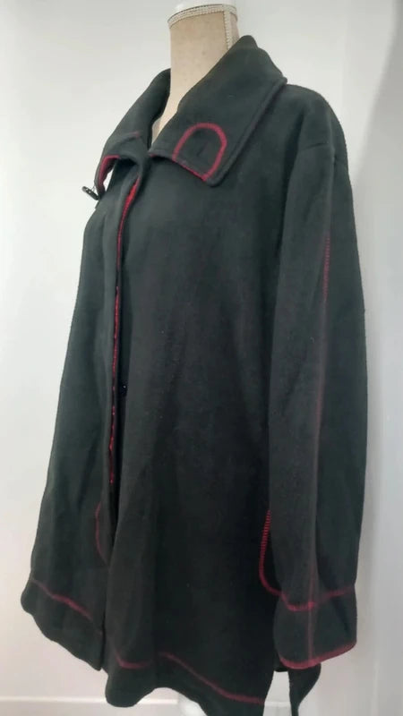 Veste Polaire Vintage LBP Magnet Noire & Rouge – Taille 50/52 (2XL)
