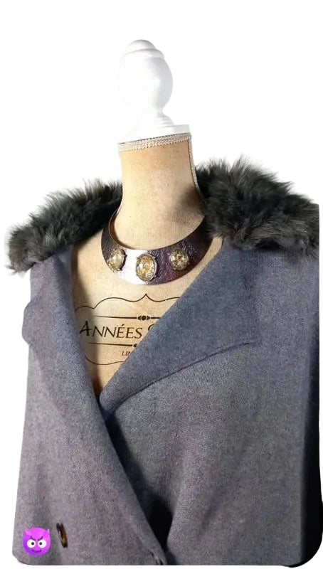 Cape Poncho Zara Grise – Col Fausse Fourrure – Double Boutonnage – Neuve