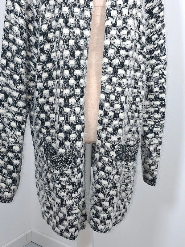 Gilet long duveteux noir et blanc MS Mode - Taille XXL