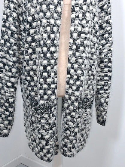 Gilet long duveteux noir et blanc MS Mode - Taille XXL