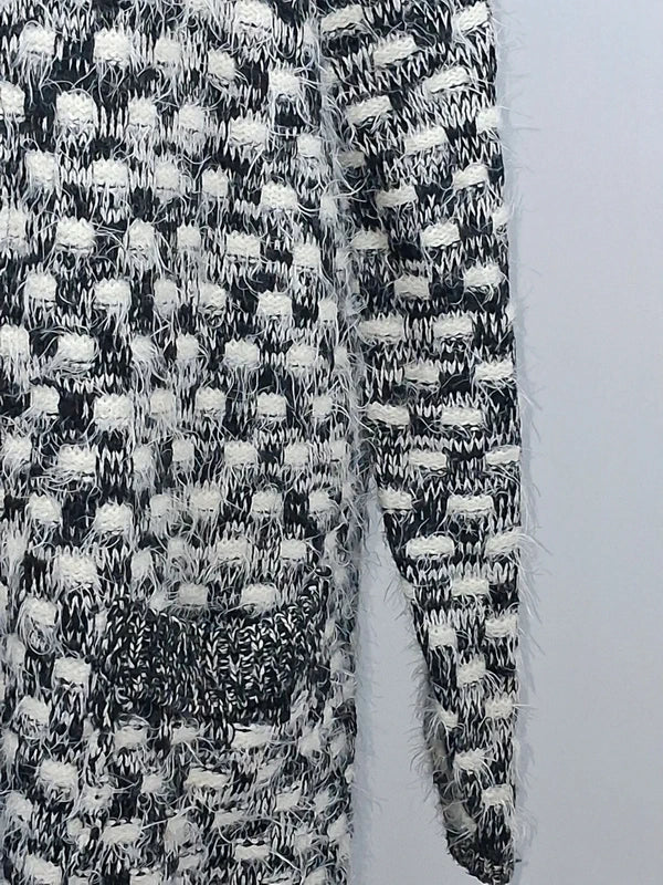 Gilet long duveteux noir et blanc MS Mode - Taille XXL