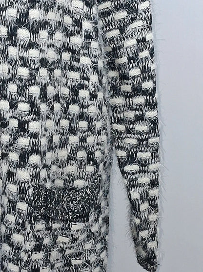 Gilet long duveteux noir et blanc MS Mode - Taille XXL