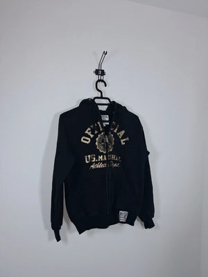 Sweat à capuche zippé US Marshall noir - Taille S
