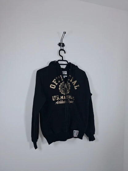 Sweat à capuche zippé US Marshall noir - Taille S