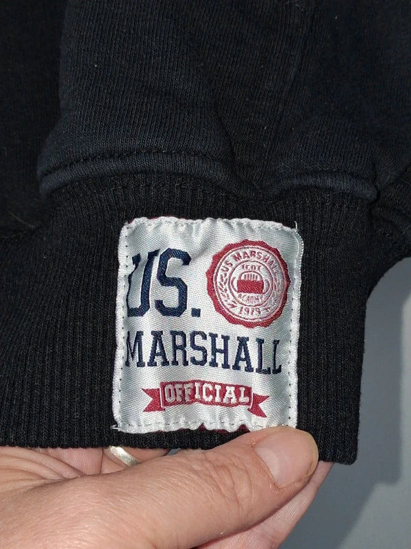 Sweat à capuche zippé US Marshall noir - Taille S