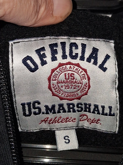 Sweat à capuche zippé US Marshall noir - Taille S