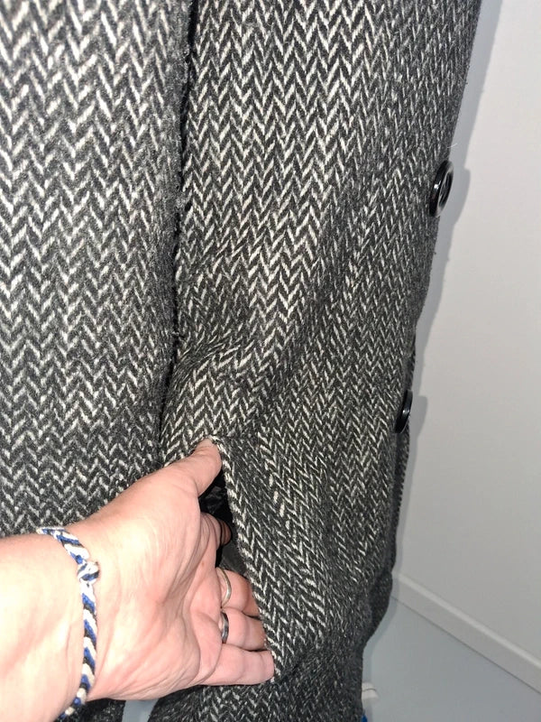 Manteau chevrons gris MIM à double boutonnage - Taille 42