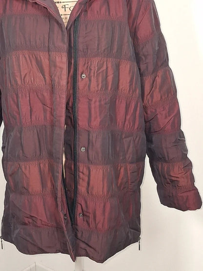 Doudoune mi-longue irisée bordeaux - Taille 42
