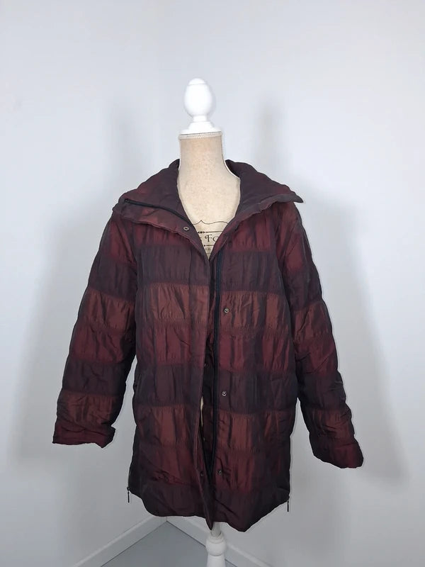Doudoune mi-longue irisée bordeaux - Taille 42