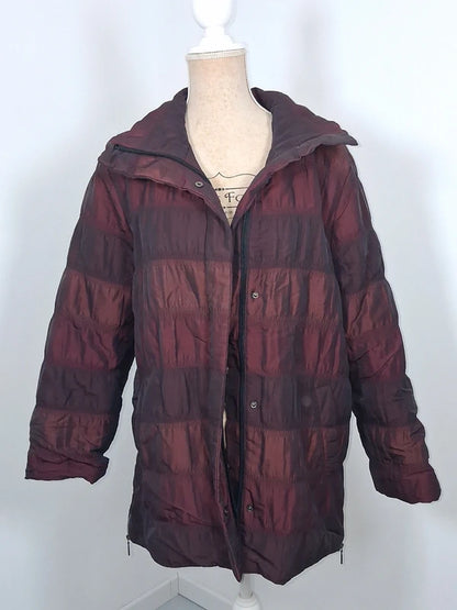 Doudoune mi-longue irisée bordeaux - Taille 42