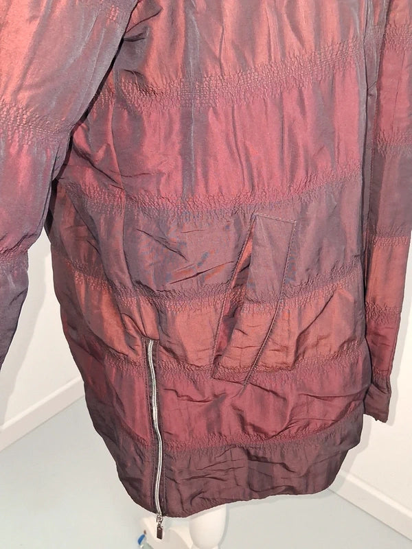 Doudoune mi-longue irisée bordeaux - Taille 42