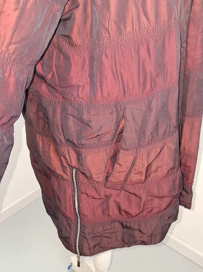 Doudoune mi-longue irisée bordeaux - Taille 42