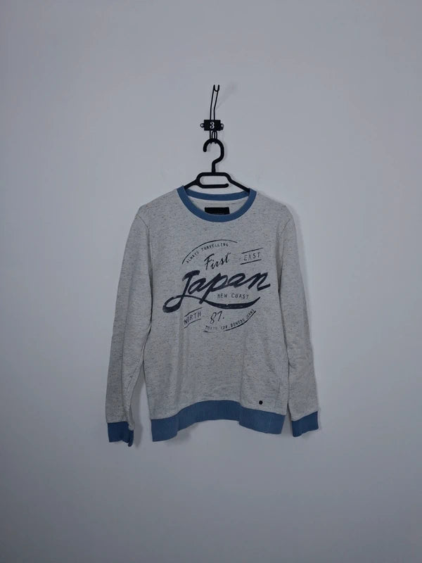 Sweat Bonobo Jeans gris chiné imprimé Japan - Taille M