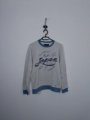 Sweat Bonobo Jeans gris chiné imprimé Japan - Taille M