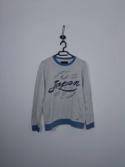 Sweat Bonobo Jeans gris chiné imprimé Japan - Taille M