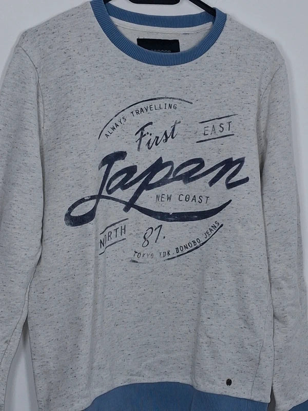 Sweat Bonobo Jeans gris chiné imprimé Japan - Taille M