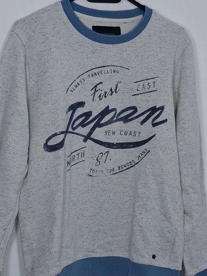Sweat Bonobo Jeans gris chiné imprimé Japan - Taille M