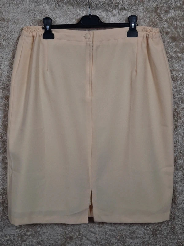 Tailleur vintage jaune veste et jupe années 80/90 taille 54