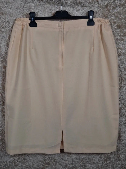 Tailleur vintage jaune veste et jupe années 80/90 taille 54