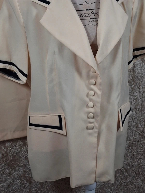 Tailleur vintage jaune veste et jupe années 80/90 taille 54