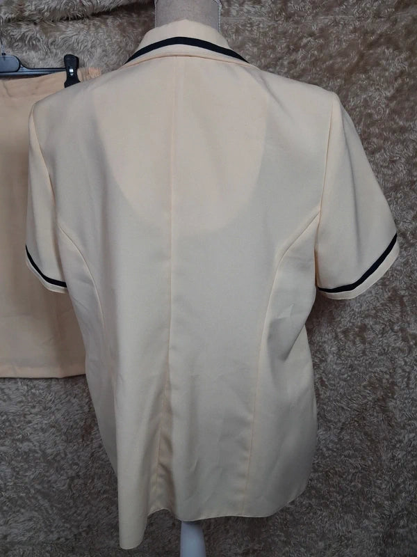 Tailleur vintage jaune veste et jupe années 80/90 taille 54