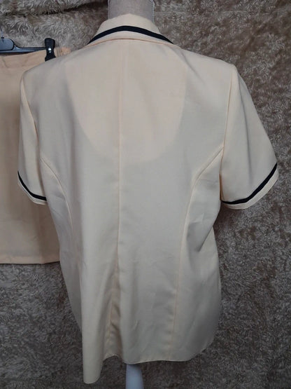Tailleur vintage jaune veste et jupe années 80/90 taille 54