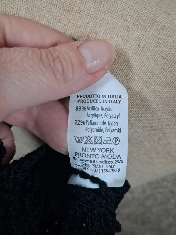 Pull tunique noir ajouré oversize très loose jusqu’au 56