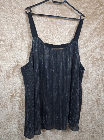 Top de soirée Kiabi noir plissé brillant taille 54/56