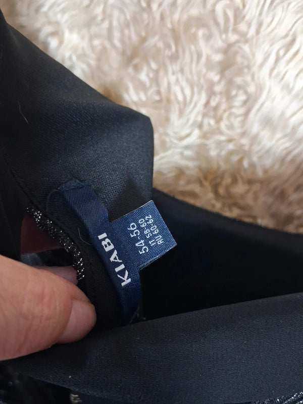 Top de soirée Kiabi noir plissé brillant taille 54/56