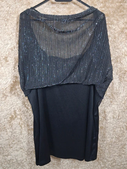 Top de soirée Kiabi noir plissé brillant taille 54/56