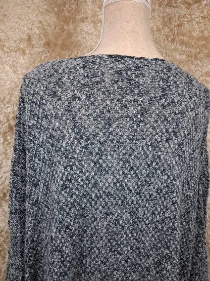 Pull tunique long gris chiné manches chauve-souris taille XL