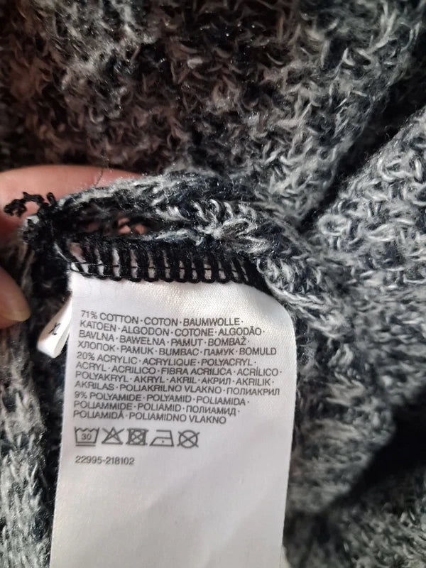 Pull tunique long gris chiné manches chauve-souris taille XL