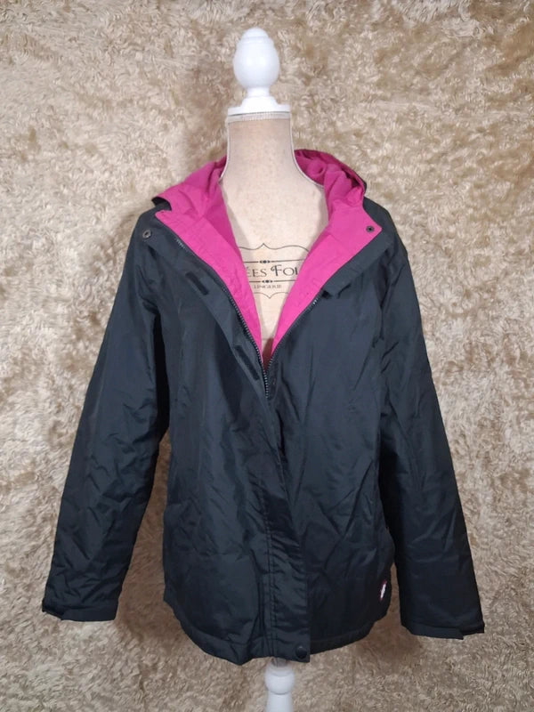Veste chaude Oxyg’N noire et rose à capuche taille L