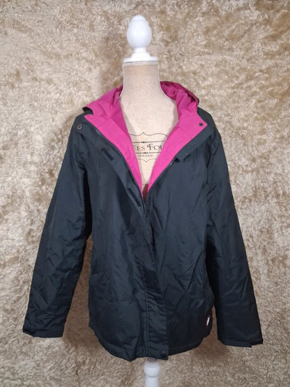Veste chaude Oxyg’N noire et rose à capuche taille L