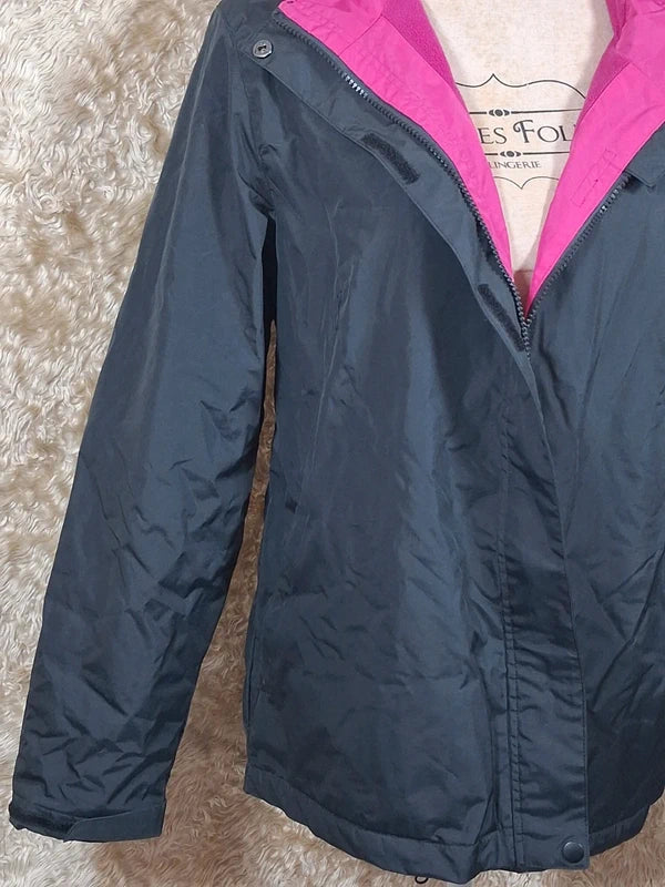 Veste chaude Oxyg’N noire et rose à capuche taille L