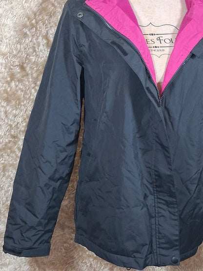 Veste chaude Oxyg’N noire et rose à capuche taille L