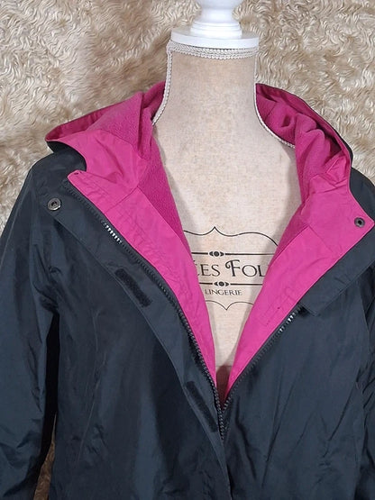Veste chaude Oxyg’N noire et rose à capuche taille L