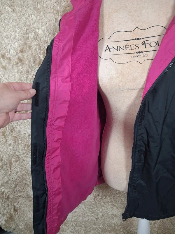 Veste chaude Oxyg’N noire et rose à capuche taille L